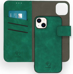 iMoshion Hoesje Geschikt voor iPhone 14 Plus Hoesje Met Pasjeshouder - iMoshion Uitneembare 2-in-1 Luxe Bookcase - Donkergroen