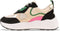 PS Poelman TRIANGLE Dames sneakers - Vetersluiting - Chunky zool 4 cm - Zwart (2023)