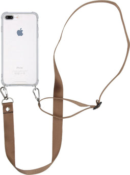 iMoshion Hoesje Geschikt voor iPhone 8 Plus / 7 Plus Hoesje Met Koord - iMoshion Backcover met koord - Nylon - Transparant