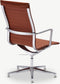 Furnicher Ava Vergaderstoel - Leren Zitting - Chroom Frame - Hoogte Verstelbaar - Draaibaar - Cognac