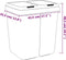 vidaXL - Vuilnisbak - dubbel - 2x25 - L - wit