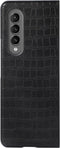 Lunso - Geschikt voor Samsung Galaxy Z Fold4 - Croco patroon cover hoes - Zwart