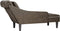 vidaXL - Chaise - longue - kussen - en - rechterarmleuning - kunstleer - donkergrijs
