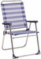 Alco 637ALF-0056 Vaste fauteuil met hoge rugleuning, fibreline, metaal, blauwe en witte strepen, 86x58x8.5 cm