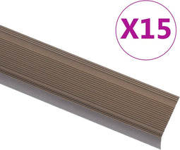 vidaXL Trapneuzen L-vormig 15 st 134 cm aluminium bruin