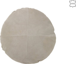 J-Line kussen Rond - leder - grijs