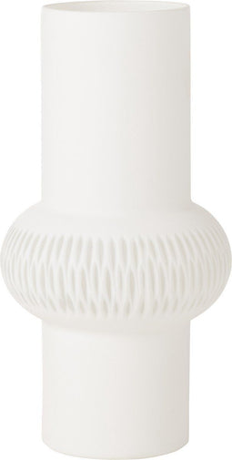 J-Line vaas Streep Bal - glas - wit - small