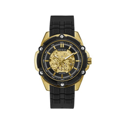 Guess Zwarte Hars Horloge Voor Elegante Stijl