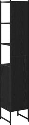 vidaXL - Badkamerkast - Zwart - Eiken - 33x33x185,5 - cm - Engineered - Wood