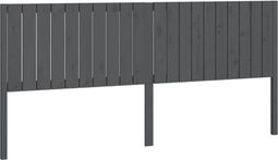 vidaXL - Hoofdbord - 205,5x4x100 - cm - massief - grenenhout - grijs