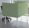 Akoestisch bureauscherm Lucia breed 140CM hoog 53CM kleur lucia Licht grijs PO02 kleur beugel Zwart (RAL9005)