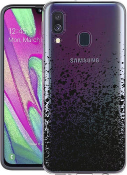 iMoshion Hoesje Geschikt voor Samsung Galaxy A40 Hoesje Siliconen - iMoshion Design hoesje - Zwart / Transparant / Splatter Black