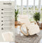 tectake® Schommelstoel - Relaxstoel met kussen - 5-voudig verstelbare voetsteun - Beige