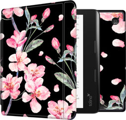 imoshion E-reader Hoesje - Geschikt voor Tolino Epos 3 - Design Slim Hard Case Sleepcover Bookcase met stand - Blossom Watercolor Black