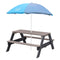 AXI Nick Picknicktafel Antraciet/grijs - Parasol Blauw/grijs - Picknick tafel voor kinderen van FSC hout