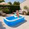 Eddy Toys Opblaas Zwembad - Opblaasbaar Kinderbad met Drainageplug en Reparatiepatch - 207 x 132 x 46 cm - Blauw