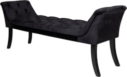 PTMD Bank Nora Velvet Zwart Padded Bed