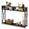 Coast Console Tafel - 2 Opbergvakken 1 Open Plank - 120 x 23 x 79 cm - Zwart - Staal + Hout