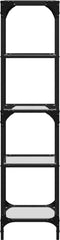 vidaXL - Opbergrek - met - transparant - glazen - blad - 40x30x123 - cm - staal