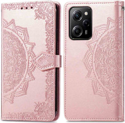 iMoshion Hoesje Geschikt voor Xiaomi Poco X5 5G Hoesje Met Pasjeshouder - iMoshion Mandala Bookcase - Rosé Goud