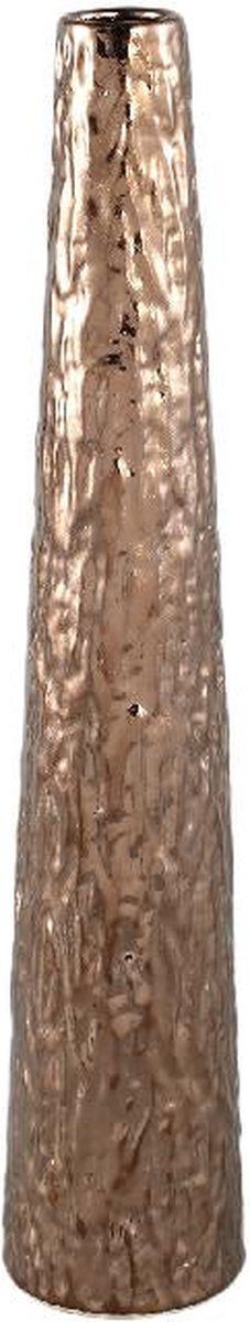 PTMD Bloempot Sharla - 10x10x51 cm - Keramiek - Brons