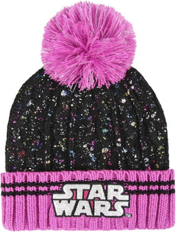 Star Wars - Pompon Zwart & Roze Wintermuts