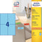 Avery ILK - Universeel etiket - 105 x 148 mm - Blauw (100 vel)