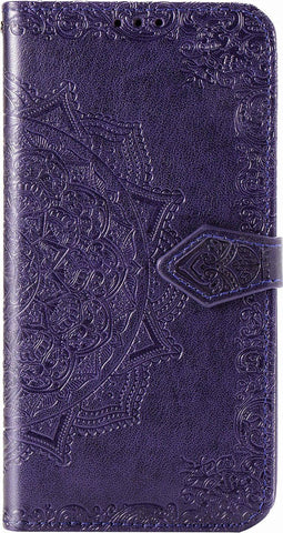 Hoesje Met Pasjeshouder Geschikt voor Xiaomi Redmi 9 - Mandala Bookcase - Paars