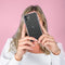 iMoshion Hoesje Geschikt voor Samsung Galaxy A41 Hoesje Siliconen - iMoshion Design hoesje - Transparant / Zwart / Hearts All Over Black