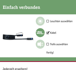 Paulmann Plug & Shine - Verbindingskabel 2m 2 uitgangen IP68 Zwart