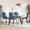 vidaXL - Eetkamerstoelen - 4 - st - fluweel - blauw