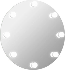 vidaXL - Wandspiegel - met - LED-lampen - rond - glas