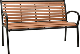 vidaXL - Tuinbank - 116 - cm - staal - en - HKC - zwart - en - bruin