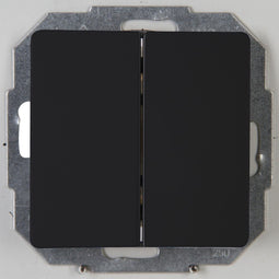 Kopp Dubbele wisselschakelaar - mat zwart - thermoplast - 2 knoppen - 230V