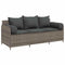 vidaXL - Tuinbank - 3-zits - met - kussens - poly - rattan - grijs