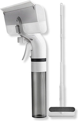 Techweise Raamwisser - 4-in-1 met Telescoopsteel en Spray-functie - 130cm - Wit