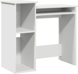 vidaXL - Bureau - met - schappen - 84x40x78 - cm - bewerkt - hout - wit