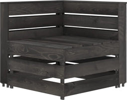 vidaXL - Tuinhoekbank - pallet - geïmpregneerd - grenenhout - grijs