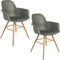 Zuiver Albert Kuip Eetkamerstoelen met armleuning Groen - Set van 2