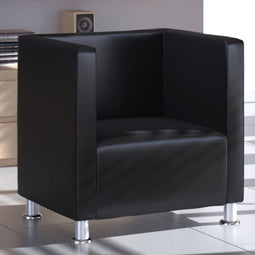 Fauteuil kubus kunstleer zwart