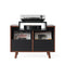 NorStone Oslo 800 - Platenspeler audio meubel - 2 platenbakken - Zwart/Walnoot
