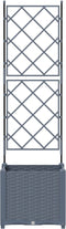 vidaXL - Tuinbak - met - Trellis - Lichtgrijs - 40x40x143 - cm