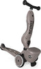 Scoot and Ride Highwaykick 1 - 2in1 Kickboard met Zitting - Verstelbare Hoogte - Bruin