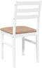 vidaXL - Eetkamerstoelen - met - kussens - 2 - st - massief - hout - rubber - wit