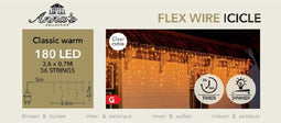 Anna's Collection Ijspegelverlichting -180 led lampjes - warm wit - 360 x 70 cm- lichtsnoer
