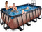 EXIT Wood zwembad 400x200x122cm met filterpomp - bruin