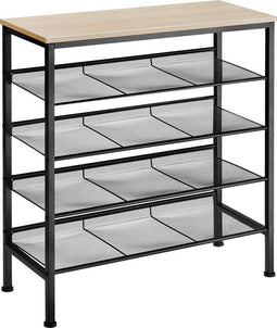 tectake - Schoenenrek Bournemouth - Hoog industriële stijl - MDF staal (404280)