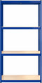 vidaXL - Opbergrek - 4-laags - 2 - st - staal - & - bewerkt - hout - blauw