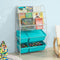 SoBuy KMB07-B - Kinderboekenkast / opbergrek - 3 opbergvakken en 4 opbergboxen - Blauw / Wit