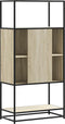 vidaXL - Hoge - kast - 68x35x139 - cm - bewerkt - hout - en - metaal - sonoma - eikenkleur